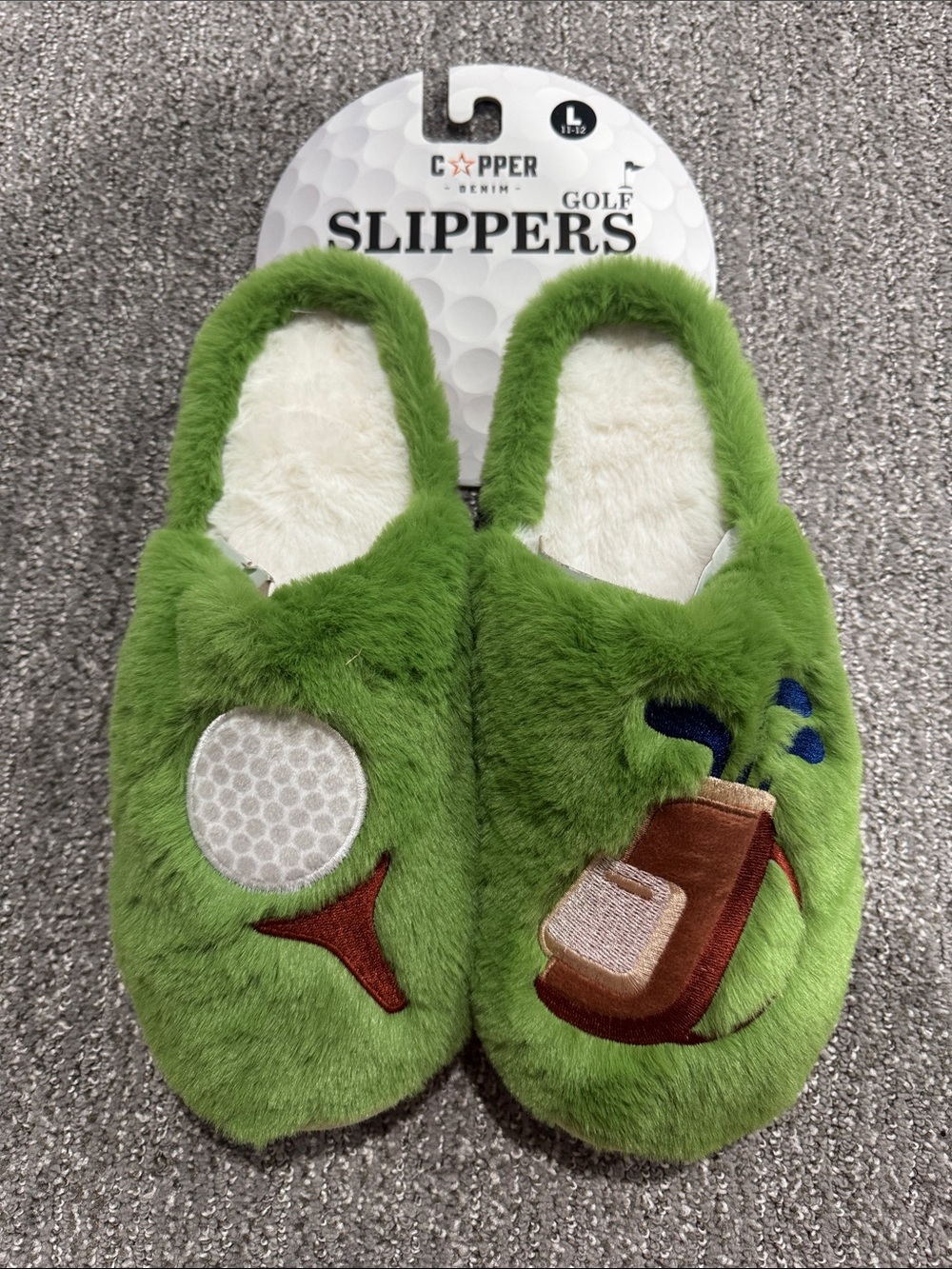 NWT Men’s Cozy Golf Slippers L 11/12